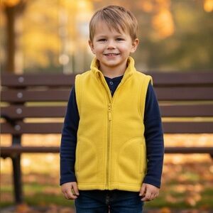 Mud Kingdom Boys Polar Fleece Vest Jacket Lightweight Plain Vest Full Zipper 4T